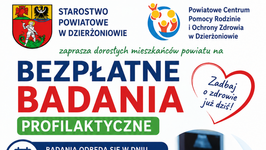 Bezpłatne badania profilaktyczne dla mieszkańców powiatu dzierżoniowskiego