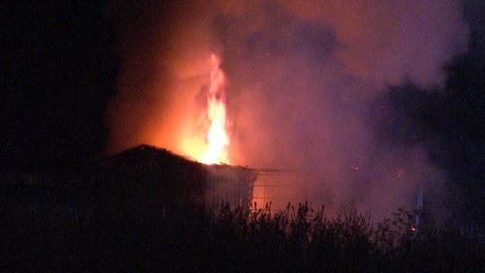 Bielawa, pożar baraku na Grunwaldzkiej