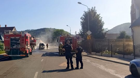 Bielawa, pożar pojazdu na Waryńskiego