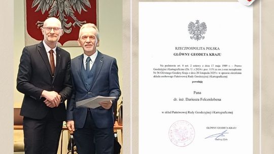 Dariusz Felcenloben w gronie ekspertów Państwowej Rady Geodezyjnej i Kartograficznej