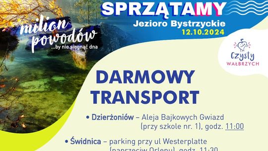 Darmowy transport na akcję sprzątania Jeziora Bystrzyckiego