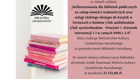 Dotacja Ministra Kultury i Dziedzictwa Narodowego dla MPBP