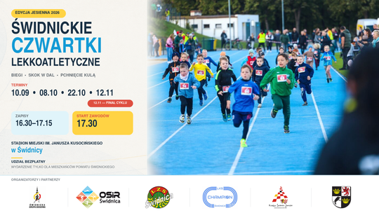 DRUGIE JESIENNE ŚWIDNICKIE CZWARTKI LEKKOATLETYCZNE – ZAPRASZAMY 8 PAŹDZIERNIKA