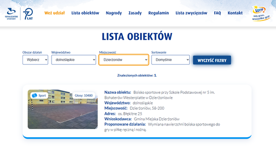Dzierżoniów walczy o nowe boisko. Głosowanie trwa tylko do 28 lutego!