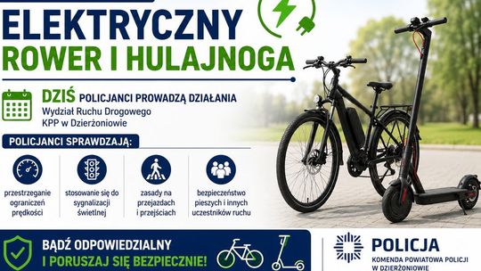 Elektryczny rower i hulajnoga pod lupą policjantów ruchu drogowego