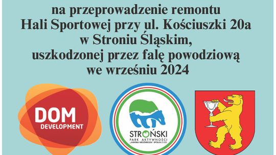 FUNDACJA NASZ DOM INWESTUJE 300 000 ZŁ W REMONT HALI SPORTOWEJ STROŃSKIEGO PARKU AKTYWNOŚCI JASKINIA NIEDŹWIEDZIA
