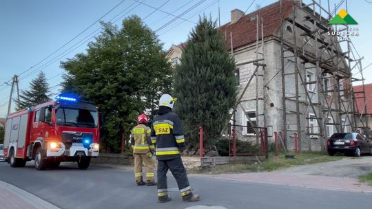 Interwencja służb do ulatniającego gazu na Zamkowej w Pieszycach