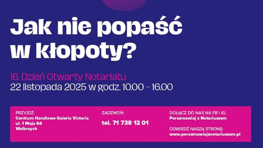 Już 22 listopada 2025 r. (sobota) 16. Dzień Otwarty Notariatu.
