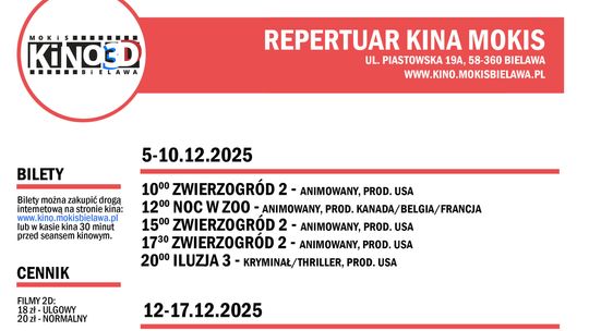 Kino MOKiS w Bielawie zaprasza w grudniu na seanse
