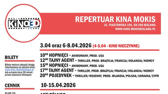 Kino MOKiS w Bielawie zaprasza w kwietniu 2026 na seanse