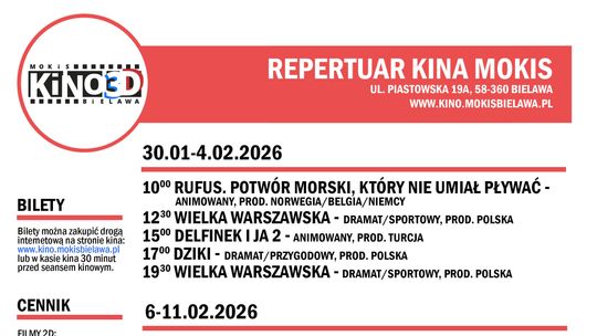 Kino MOKiS w Bielawie zaprasza w lutym 2026 na seanse