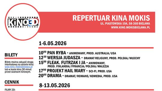 Kino MOKiS w Bielawie zaprasza w maju 2026 na seanse
