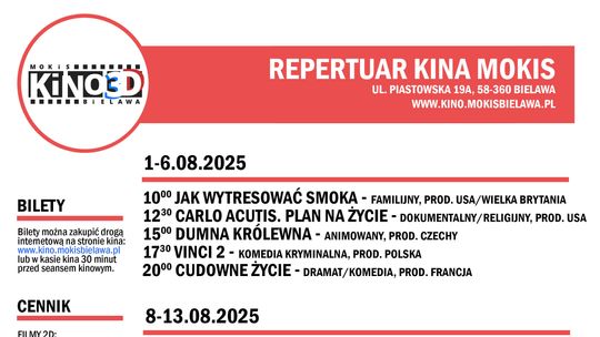Kino MOKiS w Bielawie zaprasza w sierpniu na seanse