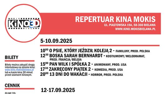 Kino MOKiS w Bielawie zaprasza we wrześniu na seanse