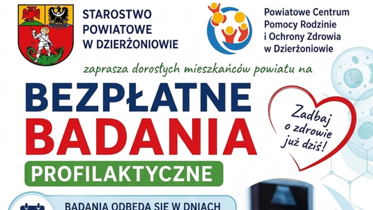 Kolejna edycja bezpłatnych badań profilaktycznych dla mieszkańców powiatu dzierżoniowskiego