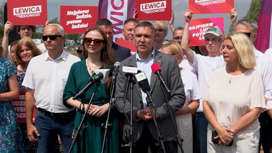 Konferencja prasowa Lewicy w Bielawie