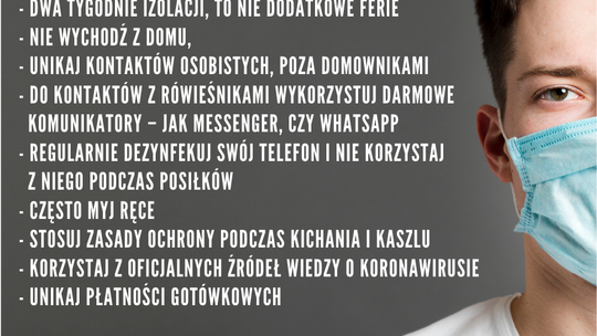 KORONAWIRUS – WAŻNE DLA MŁODZIEŻY