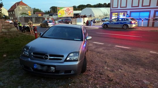 Łagiewniki, zderzenie motocykla z Oplem