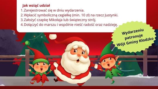 Marsz Mikołajów „Razem dla Justynki – każdy krok ma znaczenie!”