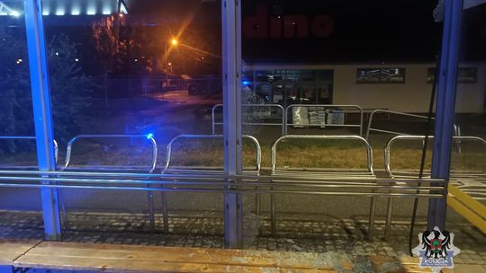 Miał 3 promile - policjanci zatrzymali mężczyznę, który młotkiem zniszczył wiatę przystankową