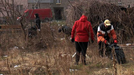 Mieszkańcy Pieszyc wspólnie sprzątali teren przy ul. Ogrodowej