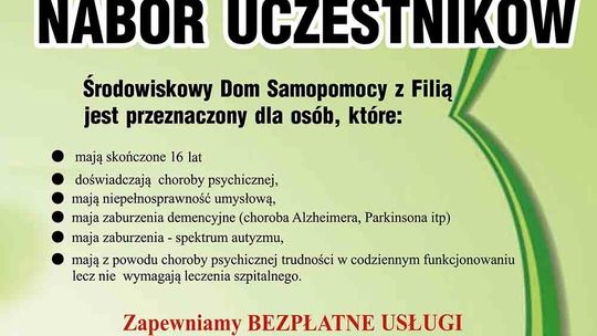 NABÓR UCZESTNIKÓW DO ŚRODOWISKOWEGO DOMU SAMOPOMOCY W BIELAWIE