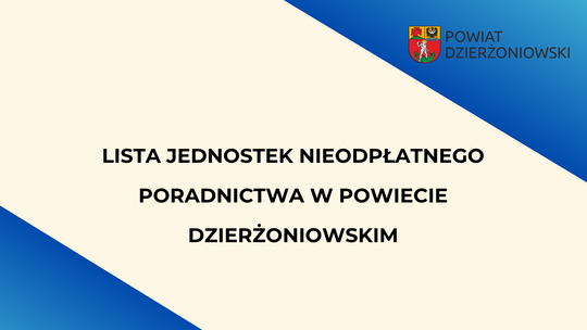 Nieodpłatne poradnictwo dla mieszkańców powiatu dzierżoniowskiego w 2026 roku
