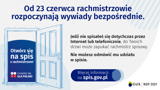 OD 23 CZERWCA RACHMISTRZOWIE SPISOWI ROZPOCZNĄ WYWIADY BEZPOŚREDNIE