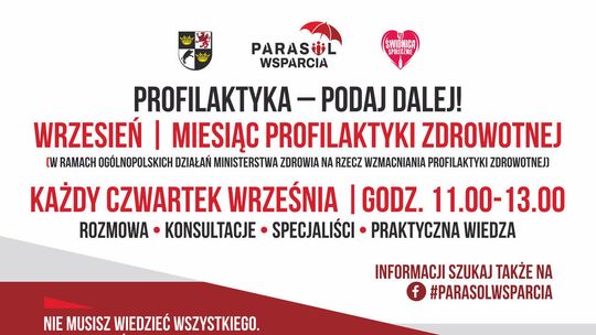 „Parasol Wsparcia” w Świdnicy. Cztery wrześniowe spotkania o zdrowiu, bezpieczeństwie i relacjach