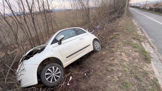 Pieszyce. Fiatem wypadła z drogi