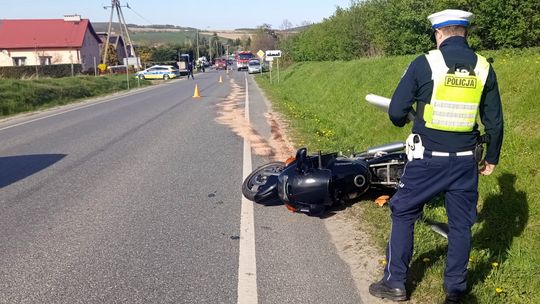 Piława Górna. Zderzenie Kawasaki z Range Roverem