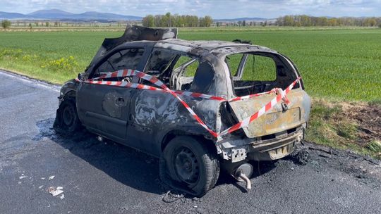 Piskorzów. Pożar_auta