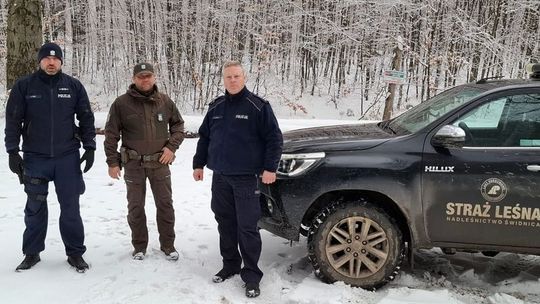 Policja i Straż Leśna przeciwko kradzieży choinek i drewna z lasów