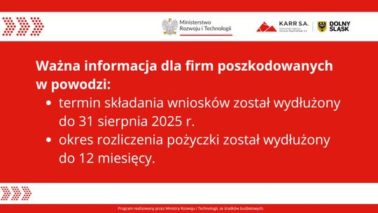 POMOC DLA FIRM DOTKNIĘTYCH POWODZIĄ