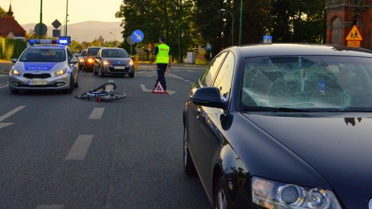 POTRĄCENIE ROWERZYSTY W DZIERŻONIOWIE