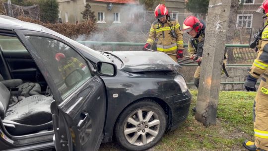 Pożar auta w Pieszycach