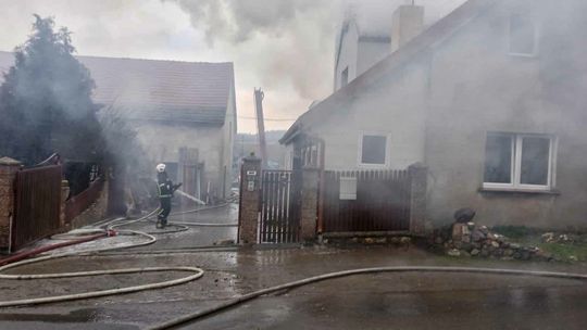 Pożar domu w Myśliszowie