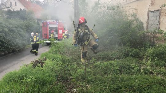 Pożar domu w Pieszycach