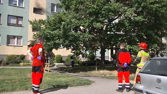 Pożar mieszkania w bloku na osiedlu XXV-LECIA w Bielawie