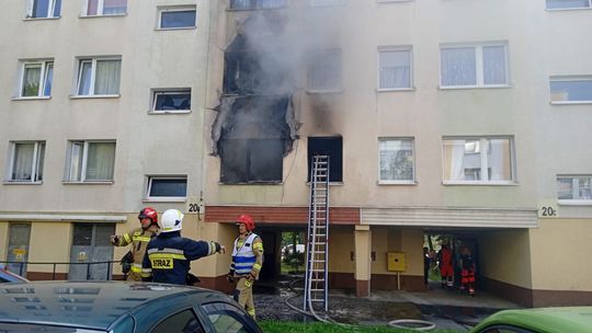 Pożar na osiedlu Błękitnym w Dzierżoniowie