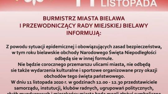 PRZED NAMI OBCHODY ŚWIĘTA NIEPODLEGŁOŚCI W BIELAWIE