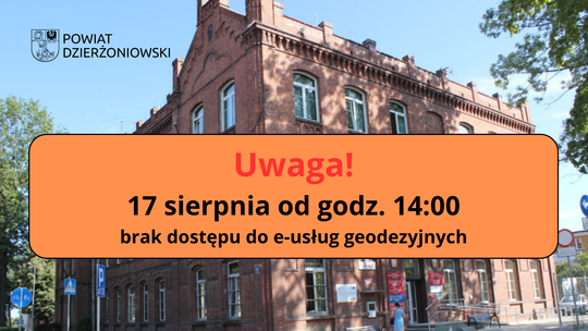 Przerwa w dostępności usług geodezyjnych
