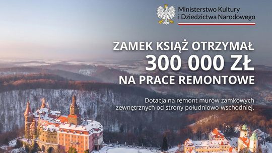 Remont murów Książa – ciąg dalszy!  – 300 tys. PLN z Ministerstwa Kultury