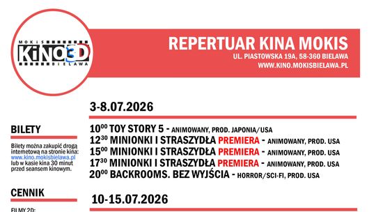 REPERTUAR Kino MOKiS Bielawa - lipiec 2026