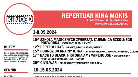 Repertuar KINO MOKIS BIELAWA - MAJ 2024