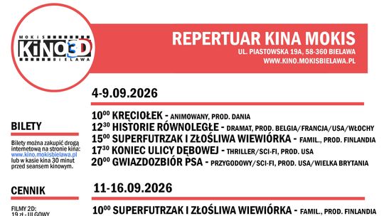 REPERTUAR Kino MOKiS Bielawa - wrzesień 2026