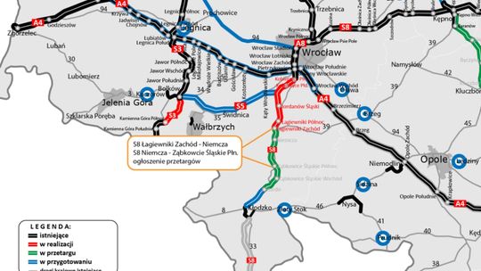 17 ofert na budowę S8 na odcinkach Łagiewniki Zachód - Niemcza i Niemcza - Ząbkowice Śląskie