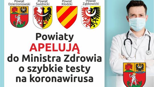 SAMORZĄDOWCY APELUJĄ O ZWIĘKSZENIE ILOŚCI  TESTÓW NA KORONOWIRUSA!!!