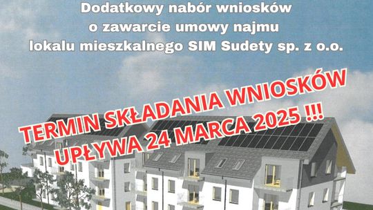 SIM Sudety sp. z o.o. - dodatkowy nabór wniosków w Kłodzku