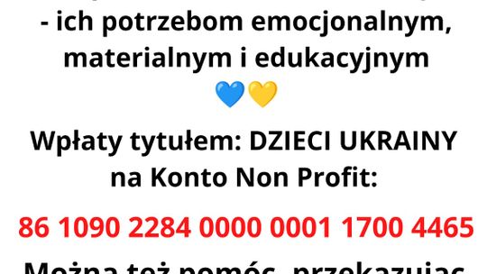 Stowarzyszenie Pomocy Dzieciom "ANANAS" w Bielawie  organizuje zbiórkę dla Dzieci z Ukrainy